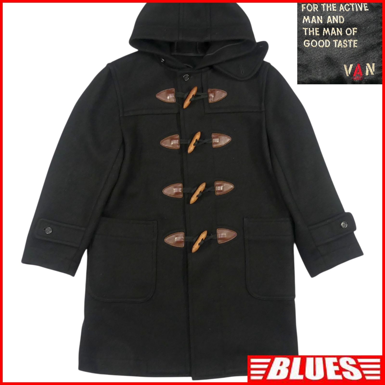 VAN JAC ヴァンヂャケット ダッフルコート M ロング 古着 メンズ 黒