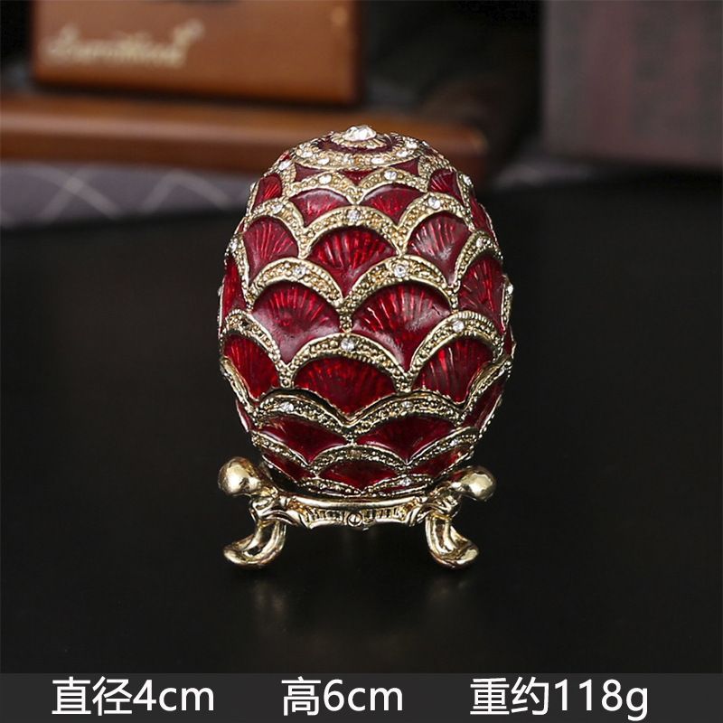 新品未使用 高脚卵型ジュエリーボックス 蓋付き磁石埃防止 雑貨収納