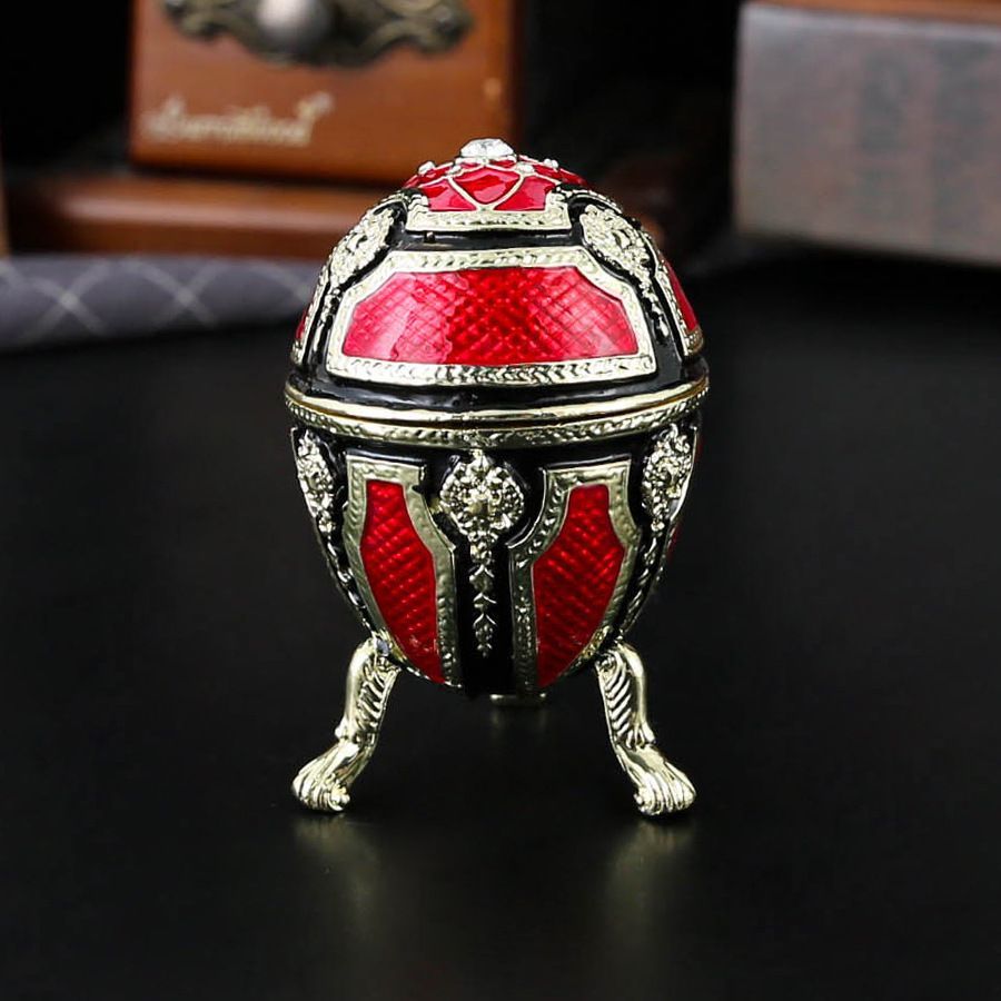 新品未使用 ロシアン卵型ジュエリーボックス 個性的インテリア卓上小物