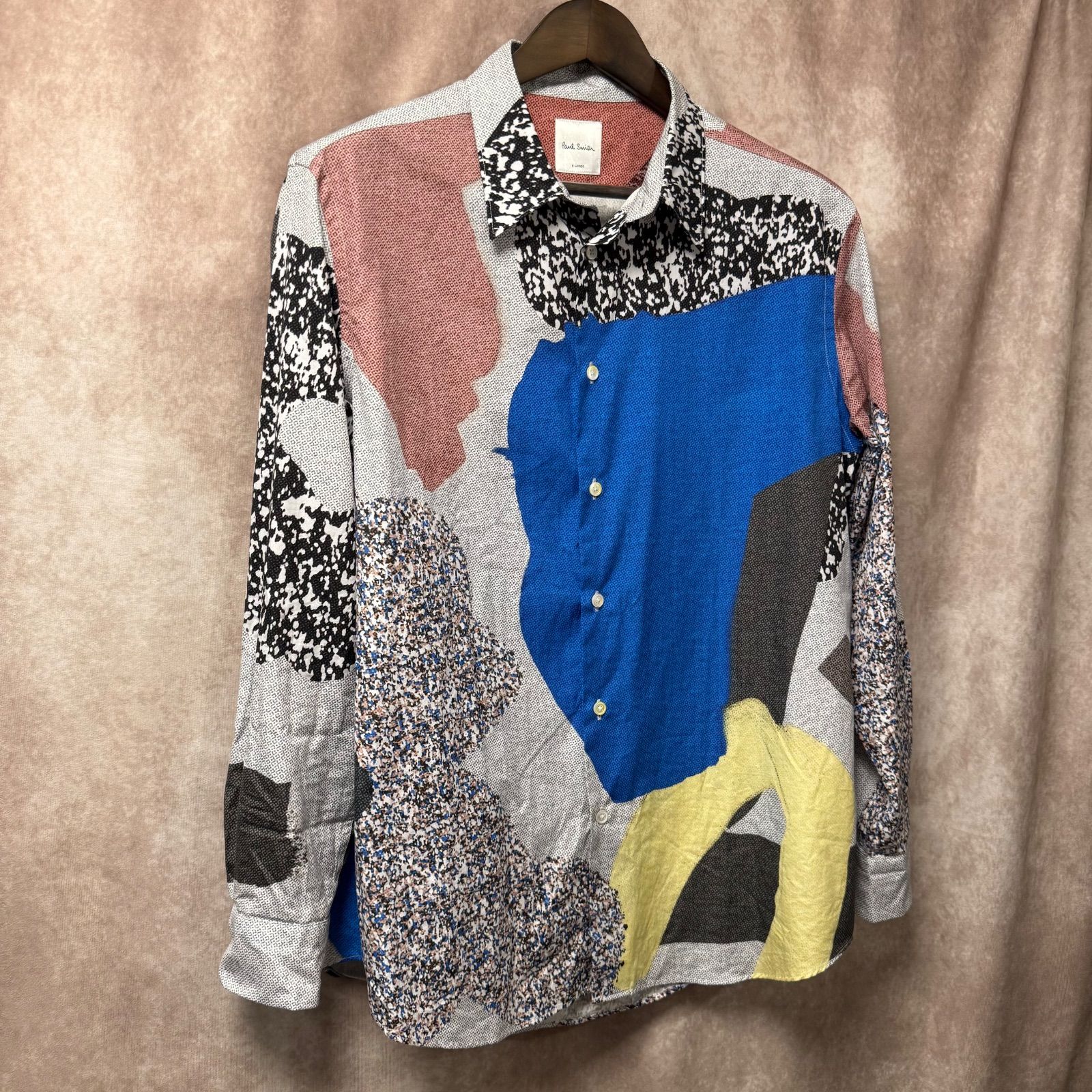 美品✨ポールスミス　風景画プリントシャツ　総柄　マルチカラー　油絵　転写　L Paul Smith ポールスミス 総柄シャツ XL マルチカラー アートプリント