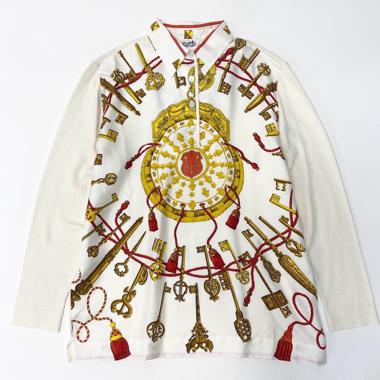 87a29 HERMES エルメス 長袖シャツ 長袖ニットセーター 異素材切替