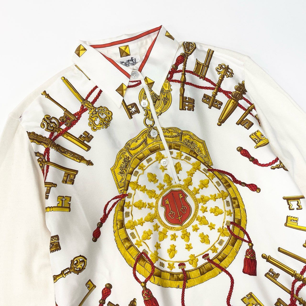 87a29 HERMES エルメス 長袖シャツ 長袖ニットセーター 異素材切替  