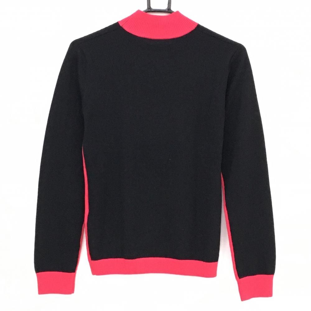 新品】ジェイリンドバーグ ハイネックセーター ピンク×黒 フロントロゴ
