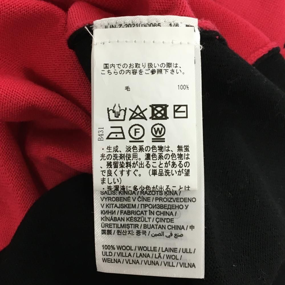 新品】ジェイリンドバーグ ハイネックセーター ピンク×黒 フロントロゴ