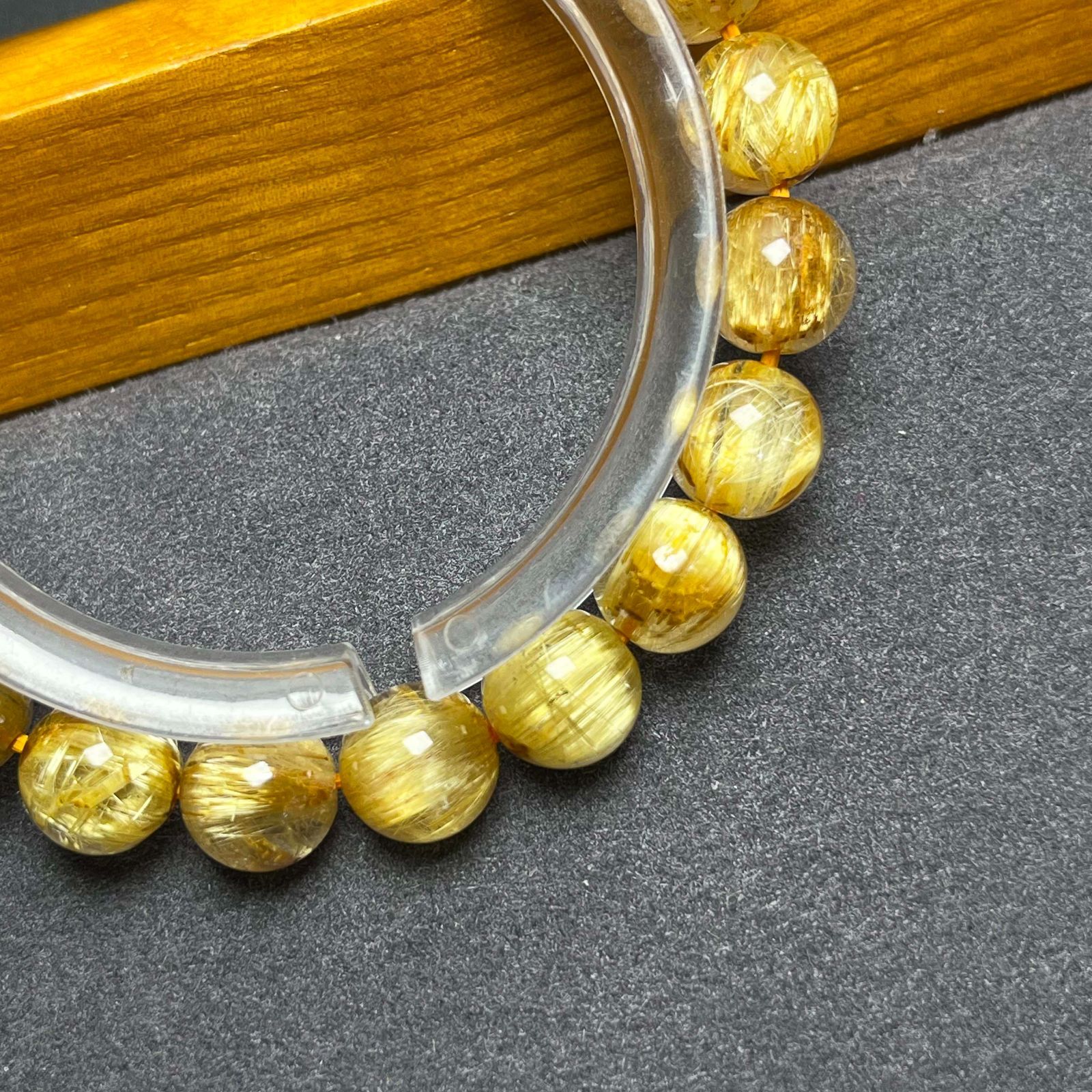 天然美品☆【120A極!極満針ルチルクォーツ】☆猫目ブレスレット 天然石