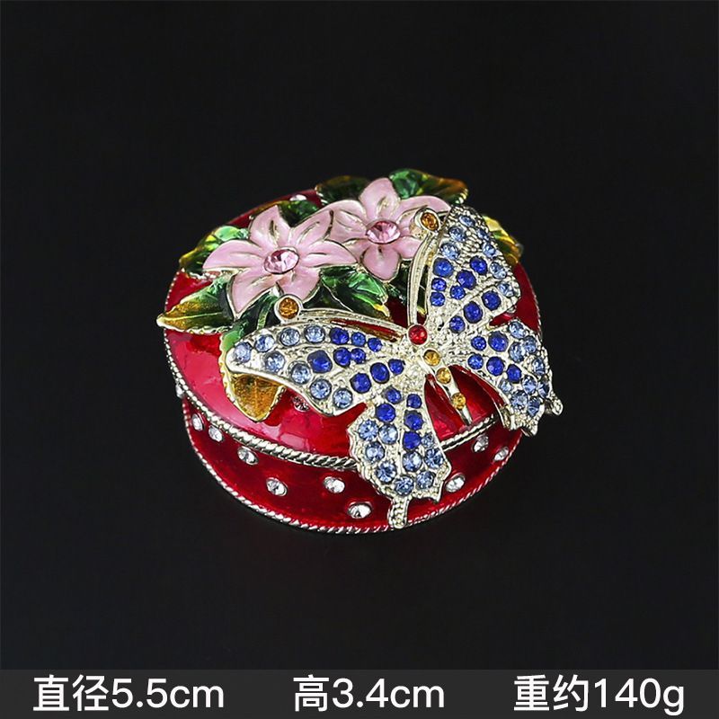 新品未使用 蝶形七宝焼ジュエリーボックス 欧風ハイクラス卓上ミニ小物