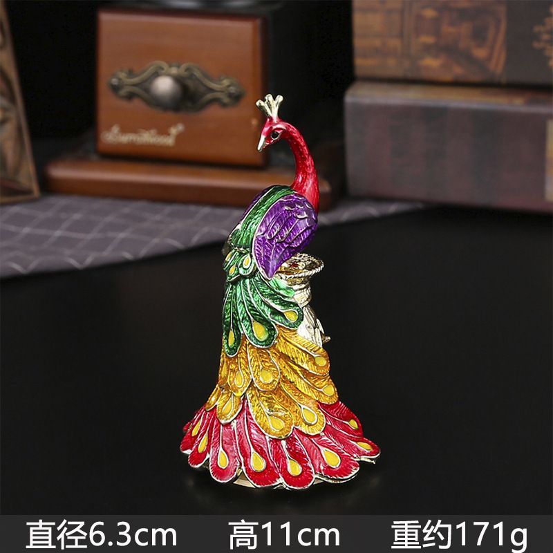 新品未使用 七宝焼七彩孔雀柄精巧典雅食卓盛り皿 手作り家庭用 / 早教