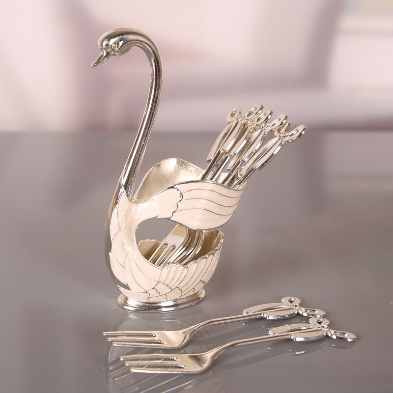 新品未使用 欧風アンティークスプーン 可愛いスタンド付き混ぜスプーン