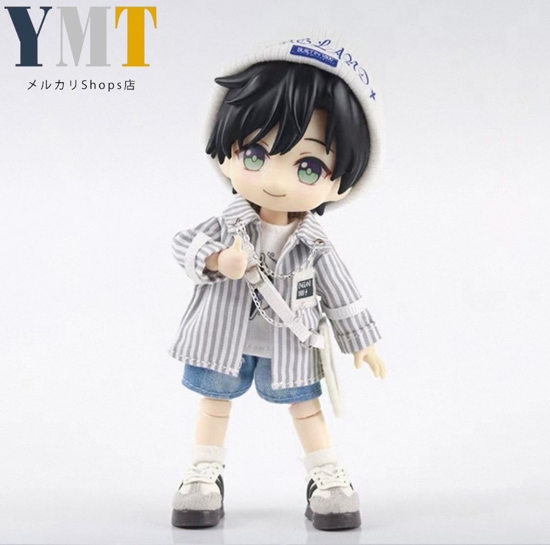 オビツ11 ドール服 ストリート風5点セット 英字Tシャツ ボーダーシャツ