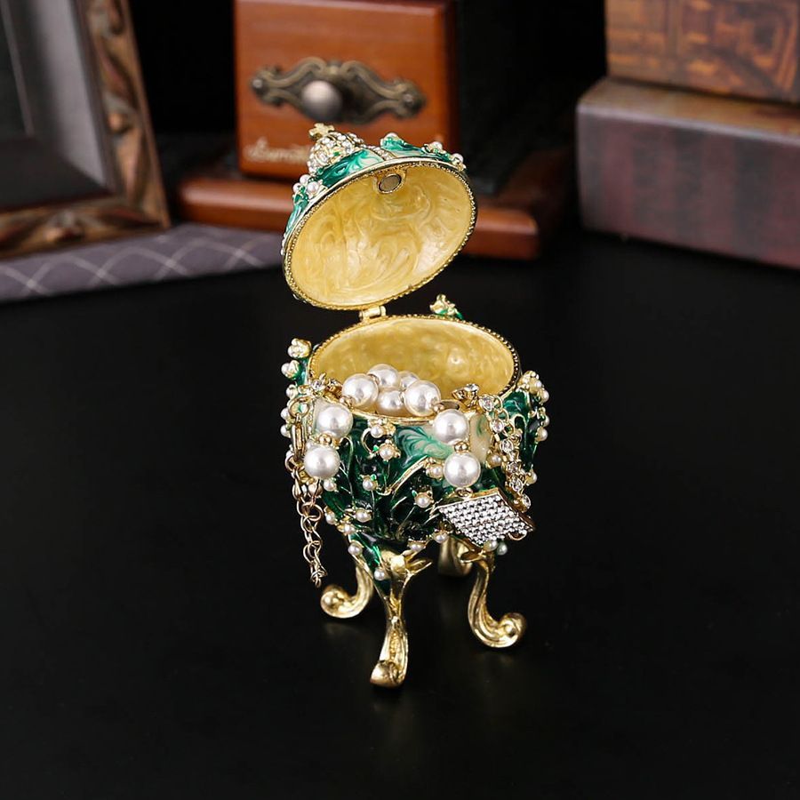 新品未使用 欧風卵型ジュエリーボックス新作 工芸贈答品 ロシアン