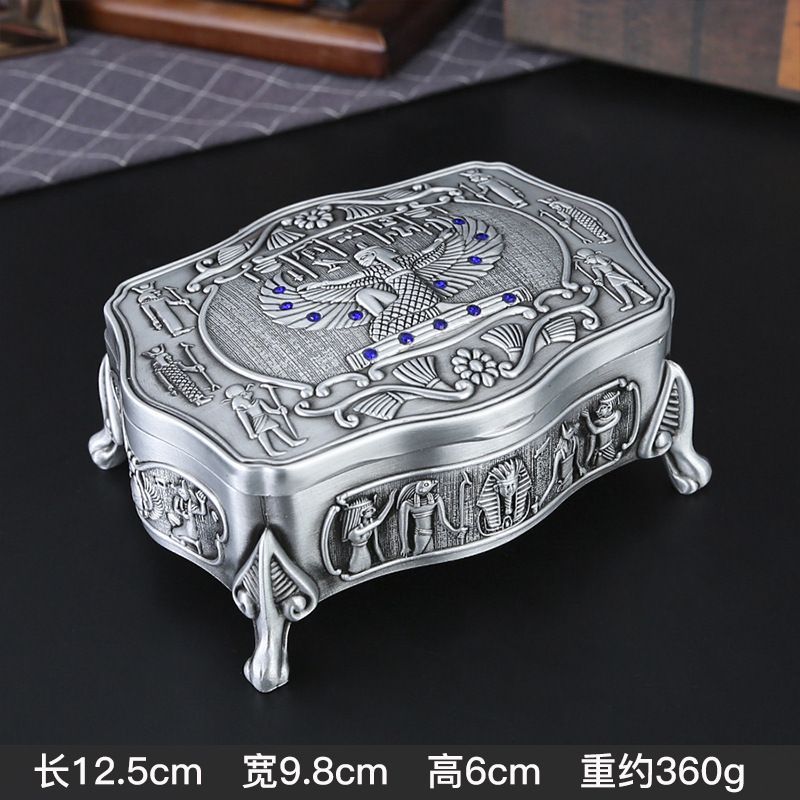 古代エジプト風装飾小物入れ 新品未使用 欧風金属製ジュエリーボックス 古代エジプト風雑貨収納