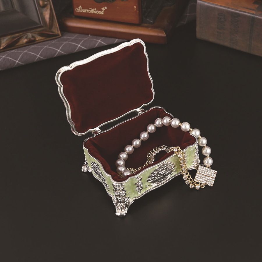 新品未使用 新作欧風金属製四角形孔雀柄ジュエリーボックス 高級結婚式