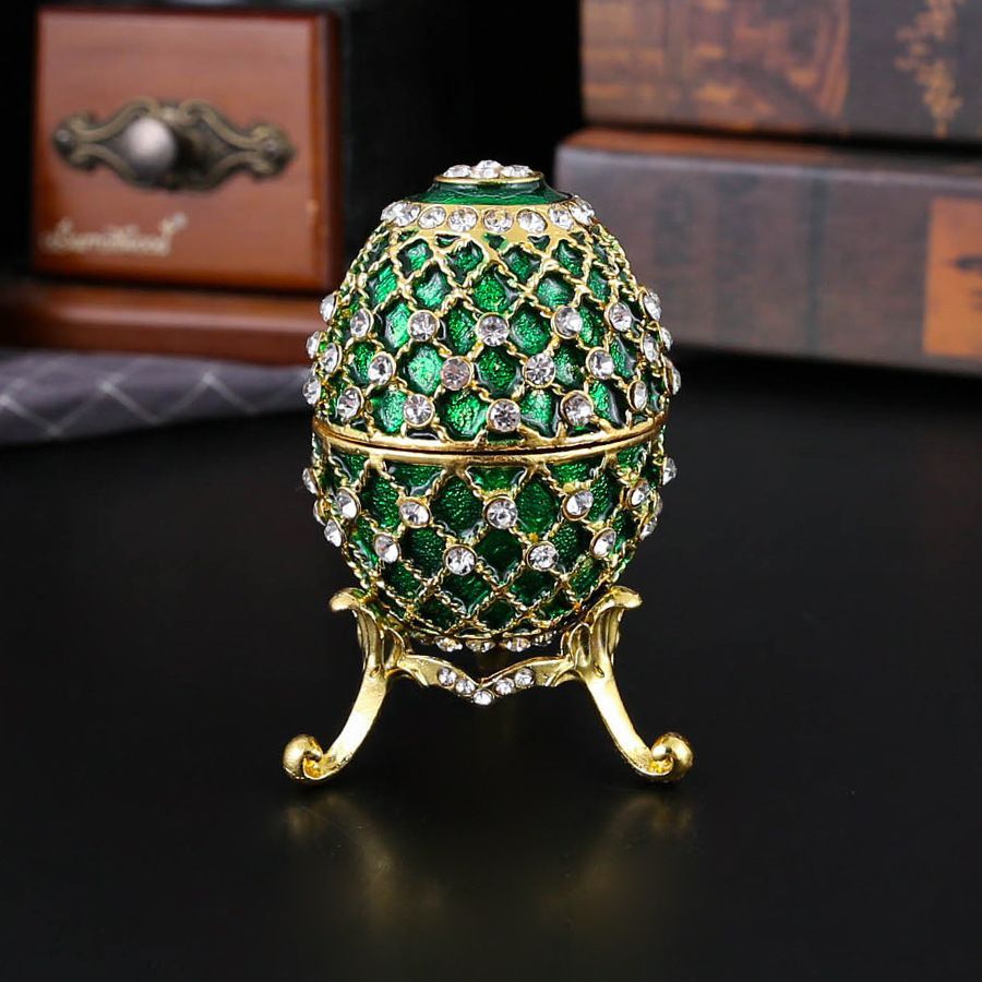 新品未使用 精巧欧風活け卵型ギフト 七宝焼金属工芸品 ジュエリー