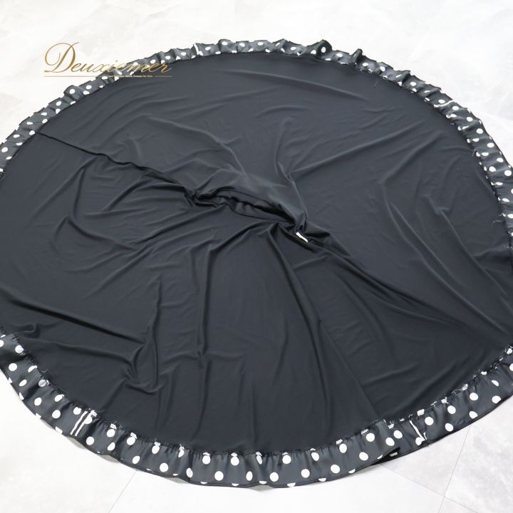 フラメンコ 衣装 ファルダ スカート ブラック系 水玉 ドット柄