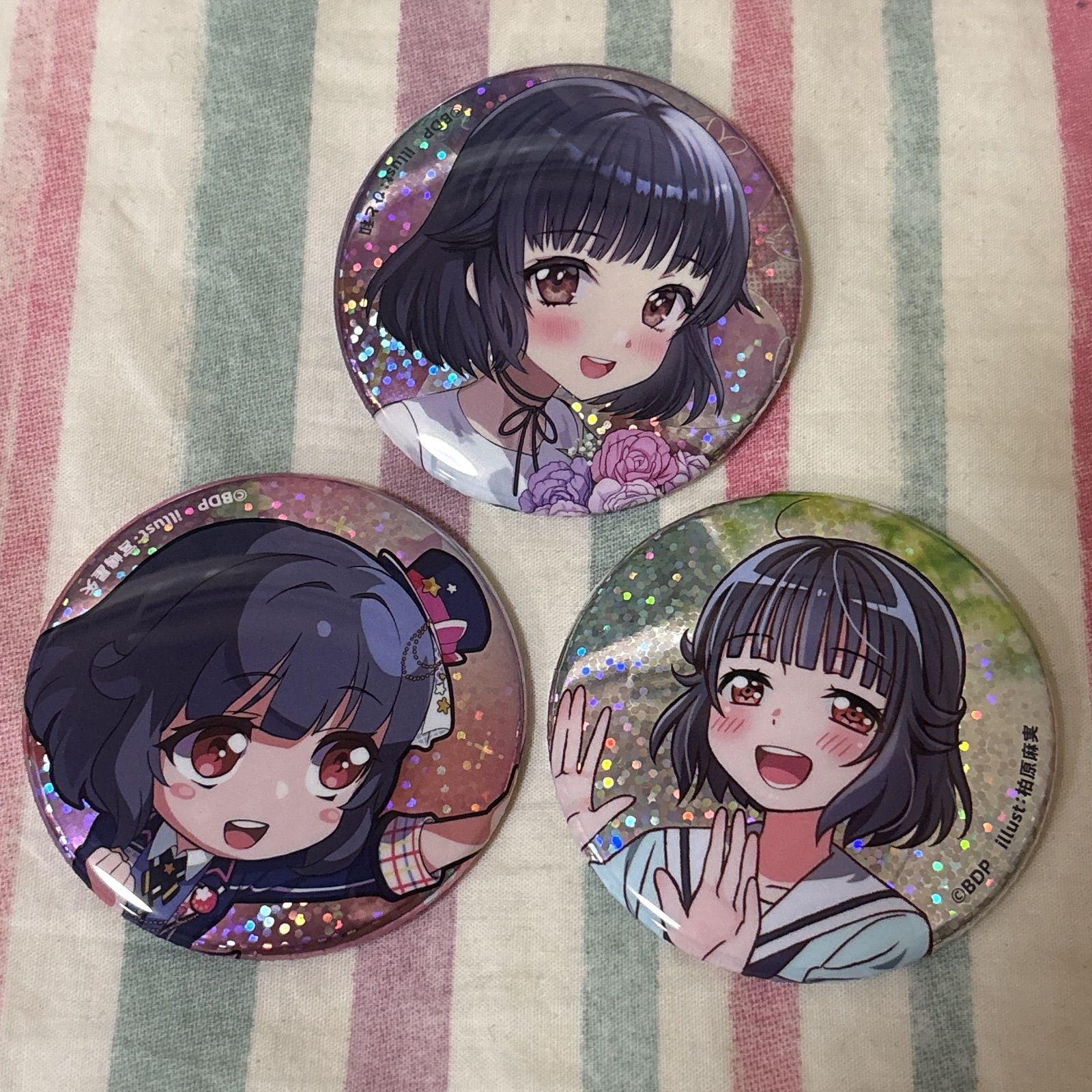 バンドリ Poppin'Party 活動10周年記念イラスト 缶バッジ 牛込りみ