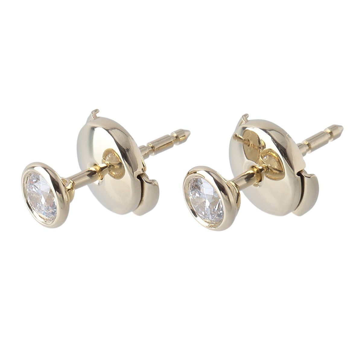 ティファニー ダイヤ ピアス バイザヤード 約0.20ct×2 シリアルあり 枠