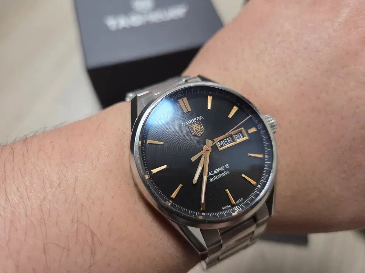  タグ ホイヤー カレラ キャリバー5 オートマチック 時計 抜け感 自動巻き時計 腕時計(アナログ)