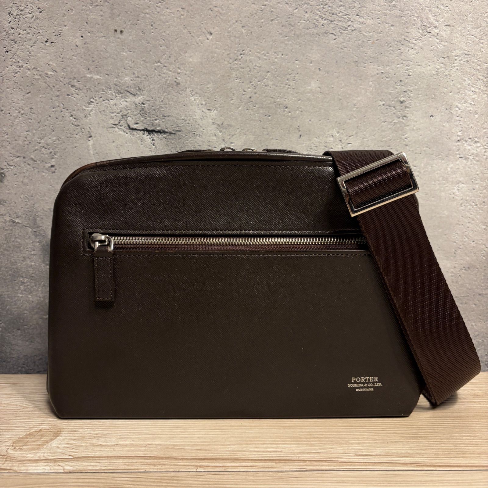 PORTER AVENUE アベニュー レザー ショルダーバッグ ブラウン PORTER 