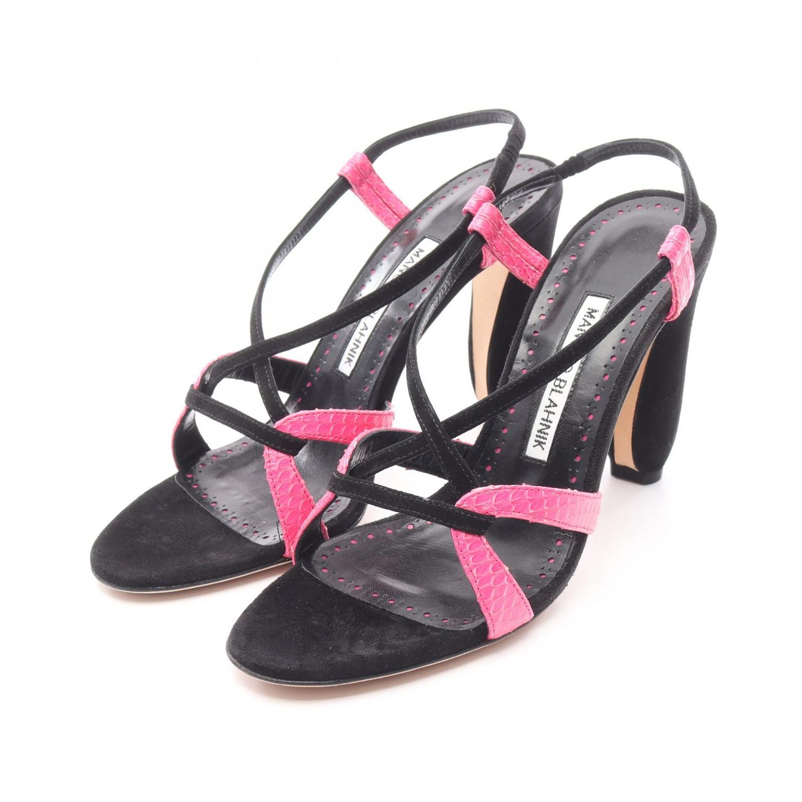 マノロブラニク MANOLO BLAHNIK サンダル スウェード エキゾチック 