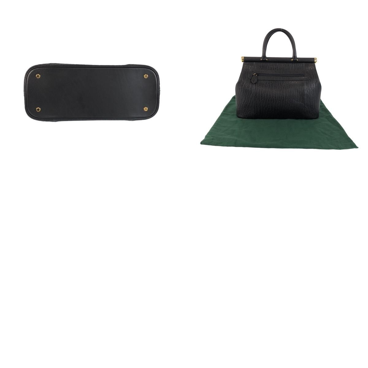 美品 ブラック 黒 ゴールド金具 レザー ハンドバッグ レディース