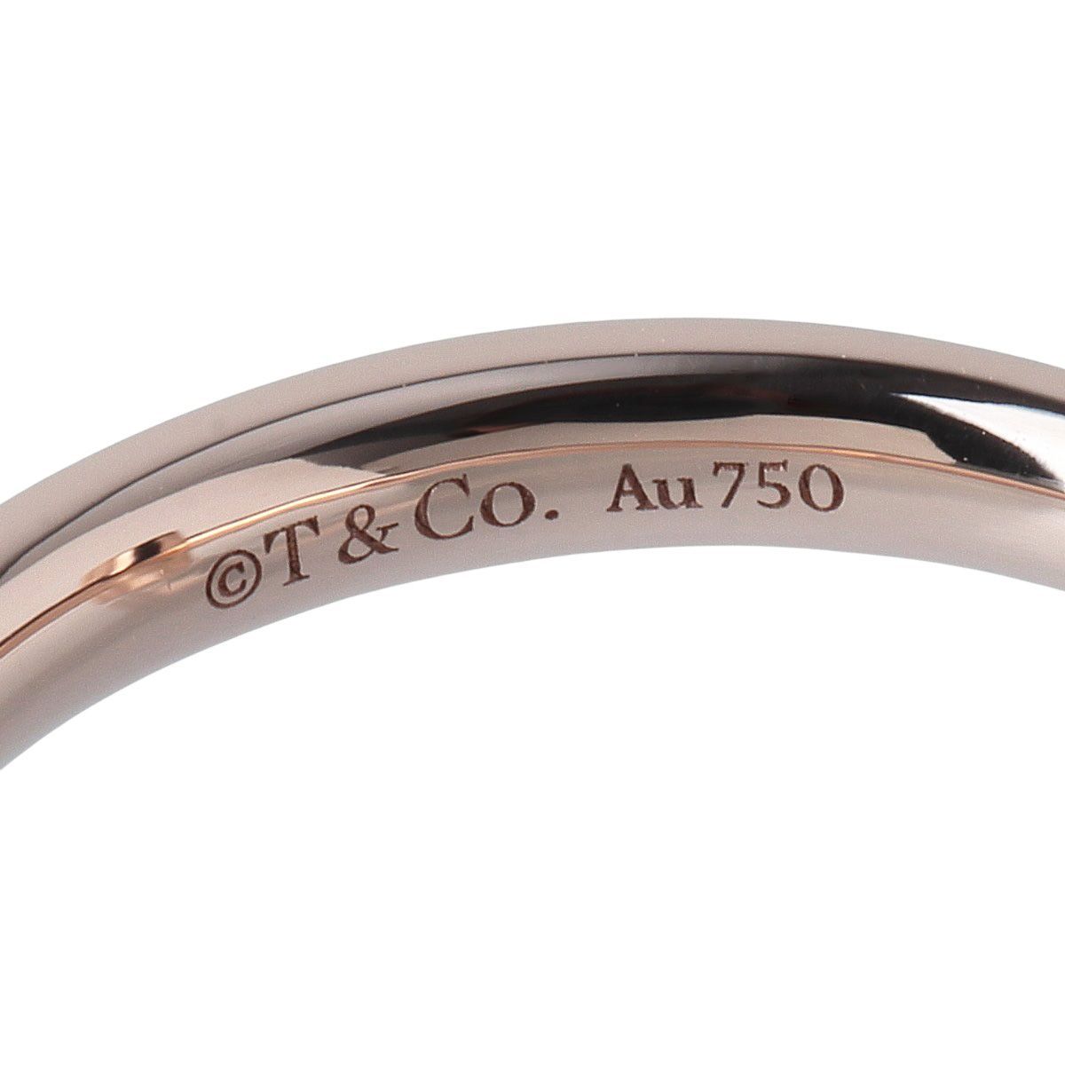 ティファニー Tワン ナロー リング 約13号 Au750PG 新品仕上げ済