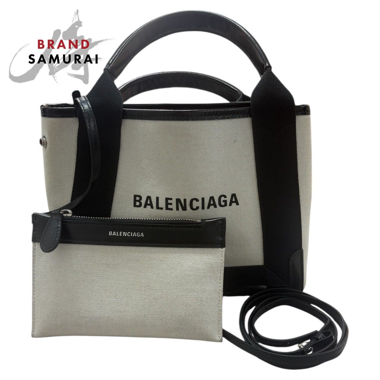 BALENCIAGA バレンシアガ ネイビーカバス XS ネイビー ホワイト 