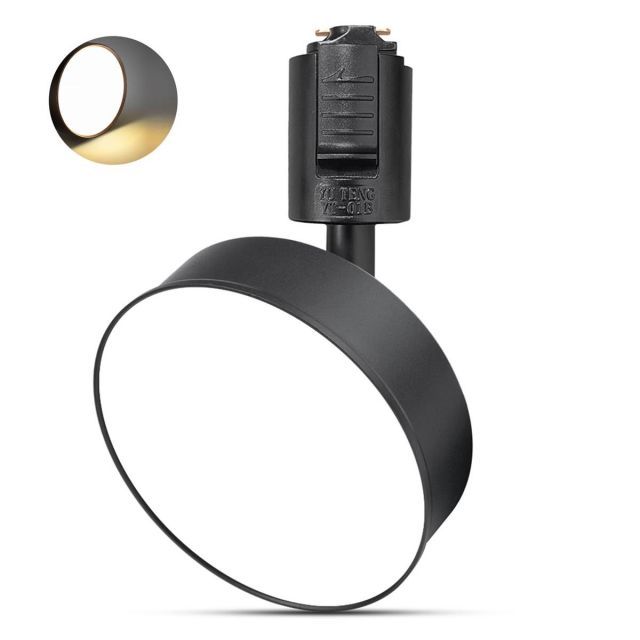 【送料無料】ダクトレールライト フィルライト消費電力12W LED搭載 大光量1100lm アメリカ(BridgeLux)LEDチップ 演色性Ra96.5 器具一体型 電球不要 取付簡単(ブラック+電球色+1個入り)