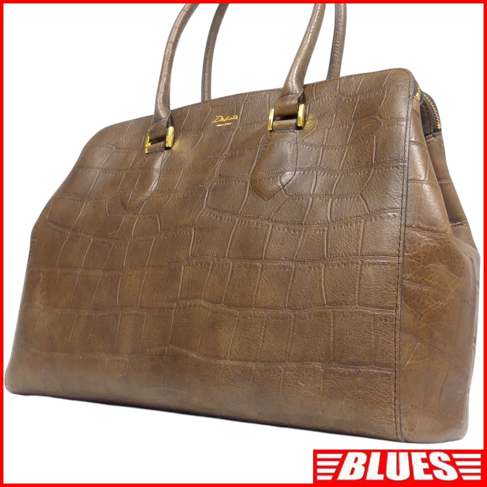 【さこっち様】Dakota クロコ型押し バッグ Dakota ダコタ ハンドバッグ メンズ 本革 レザー レディース 茶 クロコ