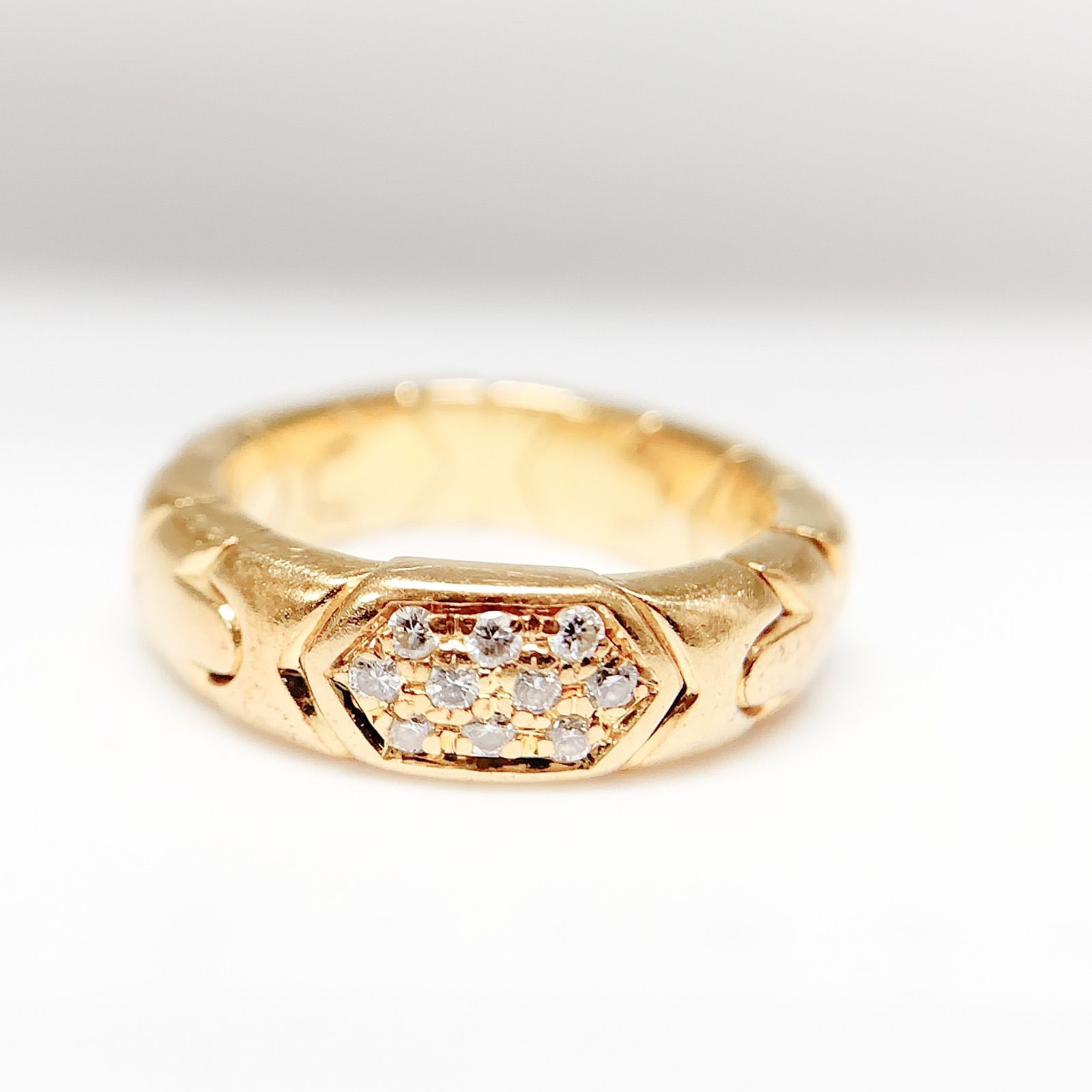 中古】ブルガリ BVLGARI ダイヤモンド アルベアーレ リング 指輪 K18YG