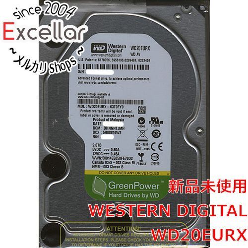 bn:18] Western Digital製HDD WD20EURX 2TB SATA600 - メルカリ