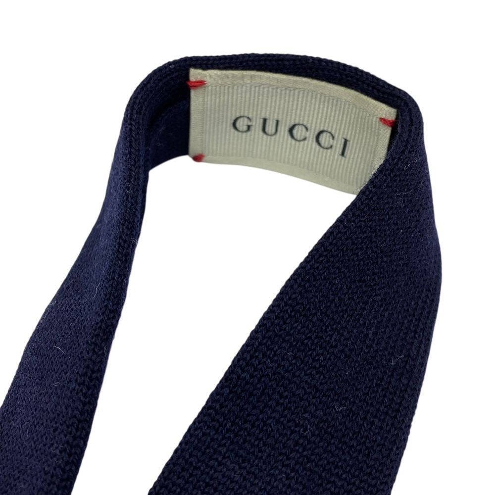 グッチ エンブロイダリー ニットタイ ネクタイ 総柄 刺繍 ロゴ