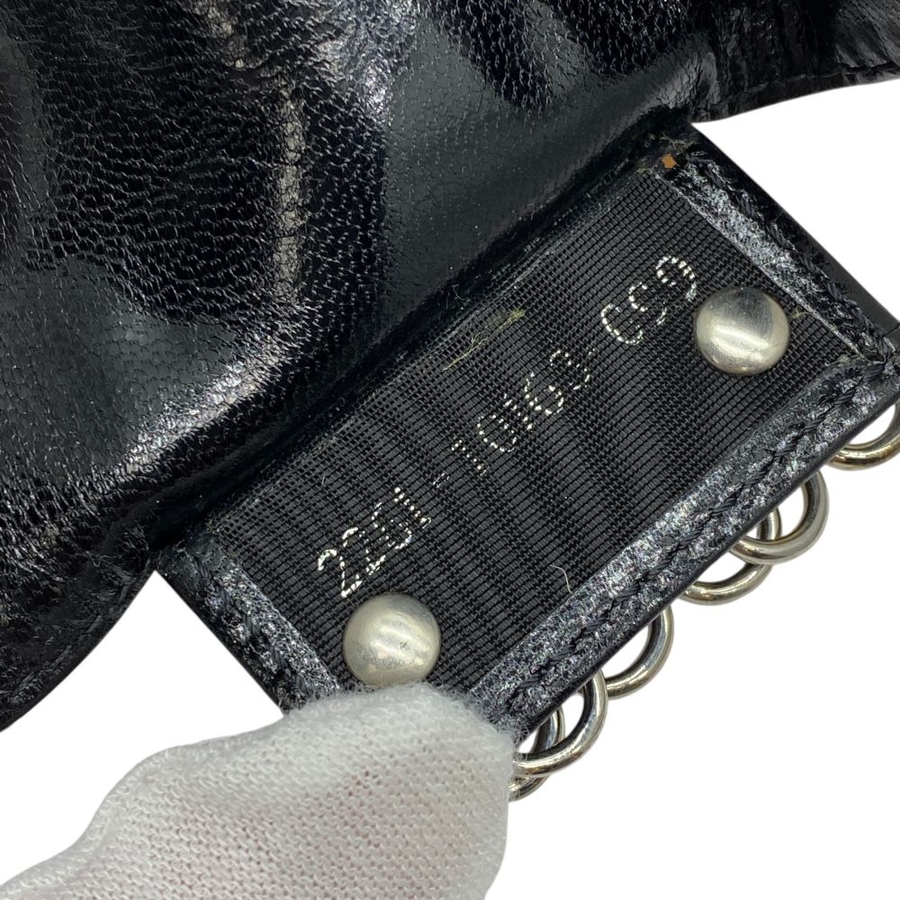 フェンディ ズッカ 6連 キーケース ロゴ コンパクト レザー ブラック