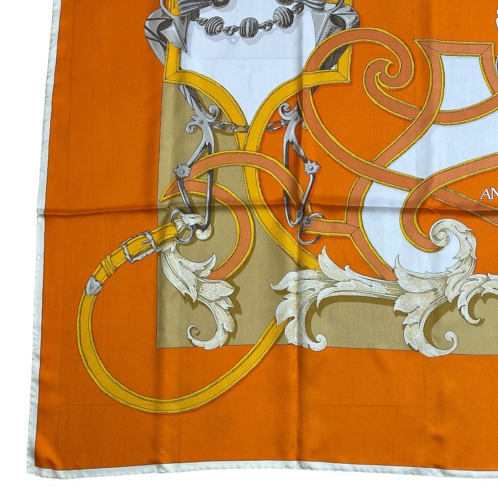 美品 エルメス スカーフ カレ140 大判 ストール LINSTRVCTION DV ROY