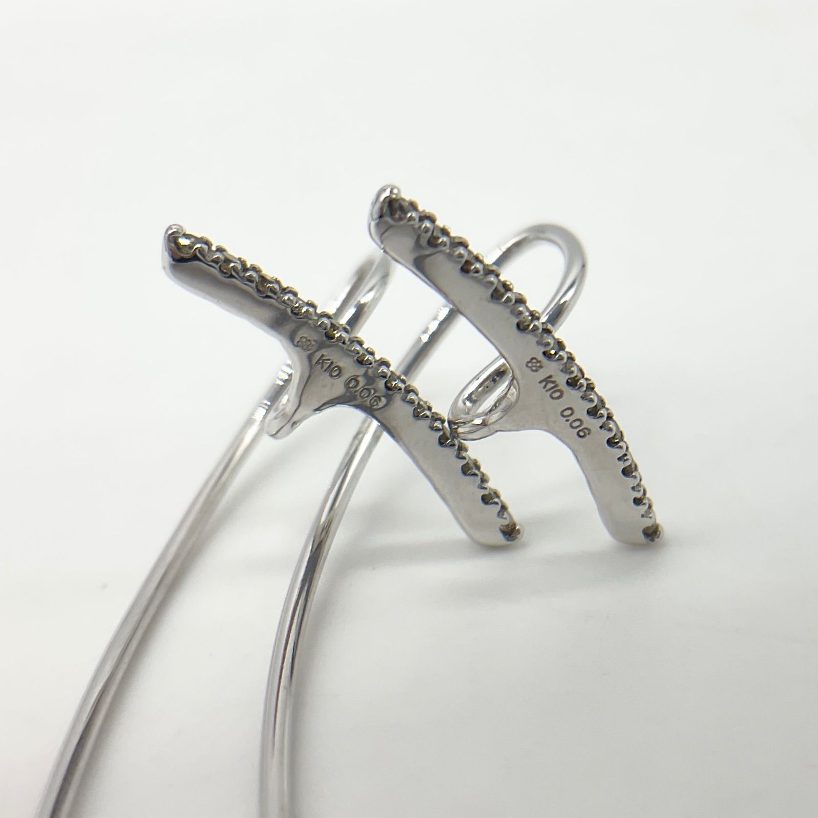 美品　hirotaka ヒロタカ　ゴサマー　 ダイヤモンド ピアス　片耳　k10 HIROTAKA ヒロタカ K10 ゴサマー 0.09ctメレダイヤ 両耳 フック ピアス