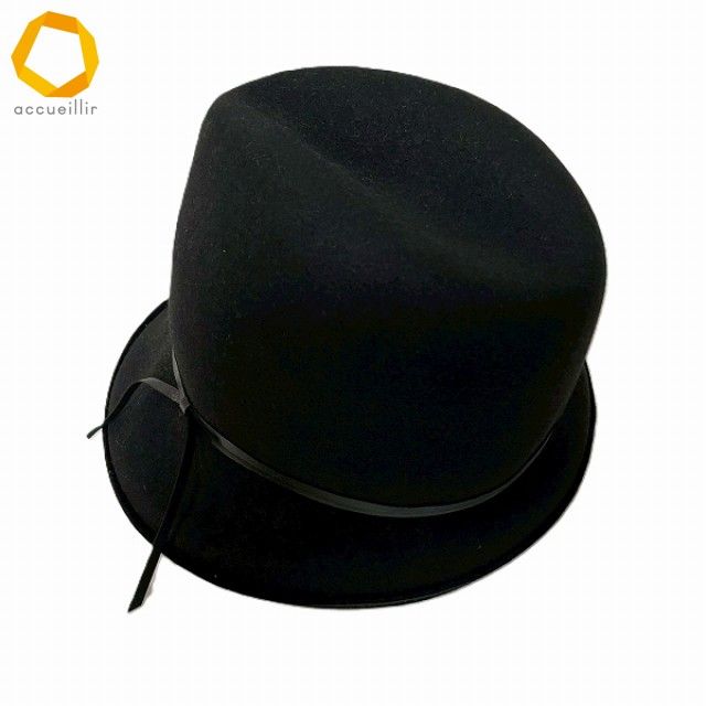 wnzh ヨウジヤマモト YohjiYamamoto 帽子 ハット 黒 中折れ帽 ウール