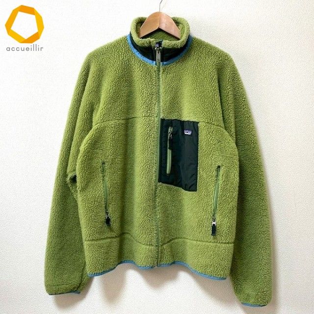 #wnc Patagonia Patagonia Jacket L Yellow-Green Fleece Boa Sprout Classic Retro X Zip Up Mens [962466]
