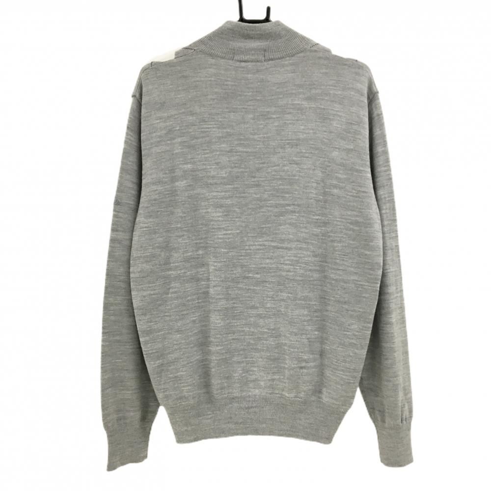 タイトリスト ニットジャケット グレー×ピンク アーガイル柄 蓄熱裏地