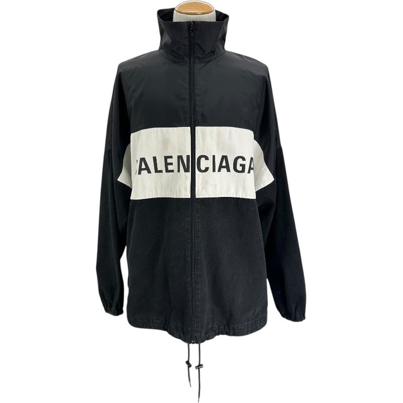 バレンシアガ BALENCIAGA デニム切替ロゴポプリンジャケット 529213