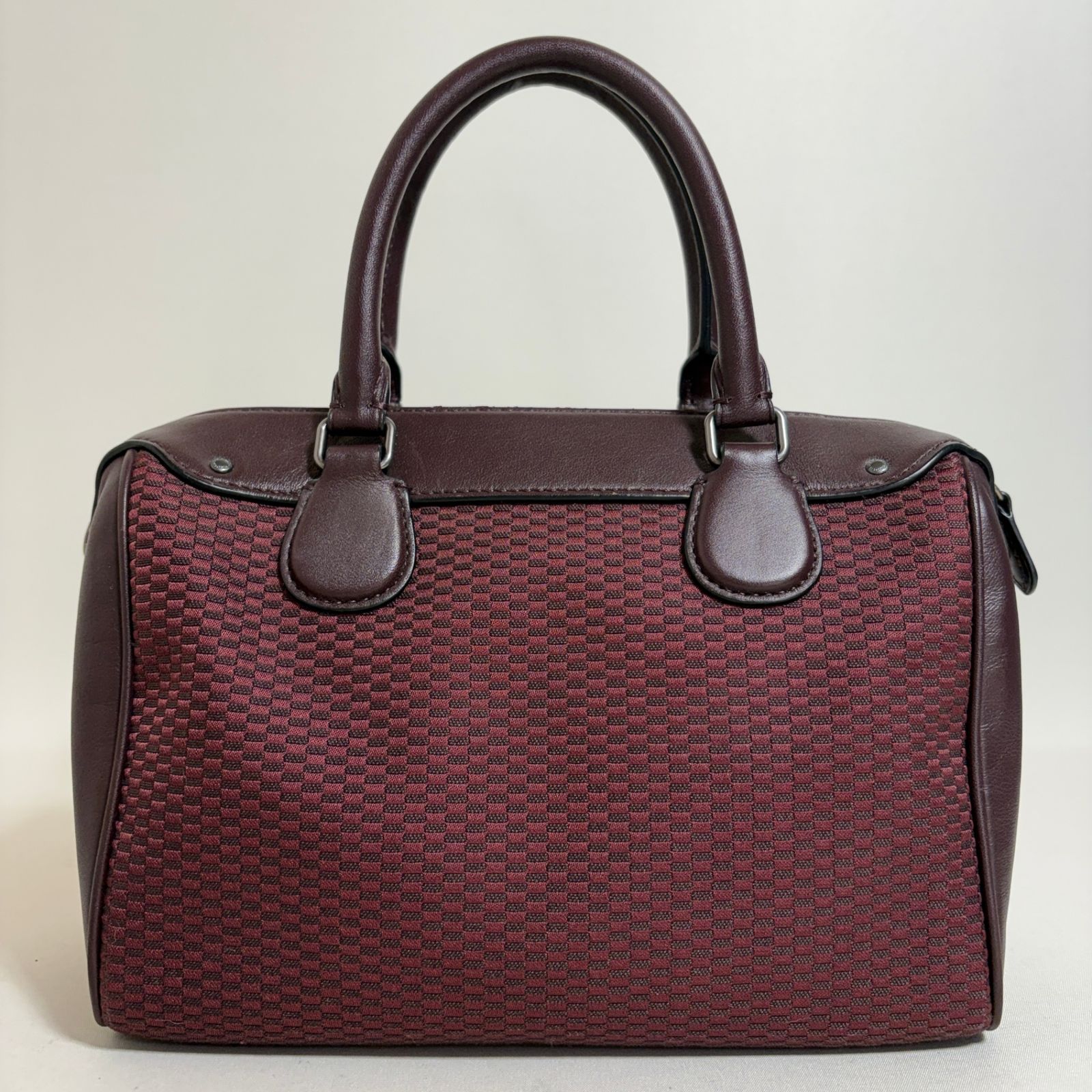 2511-11｜美品｜コーチ 2WAYハンドバッグ キャンバス レザー ボルドー