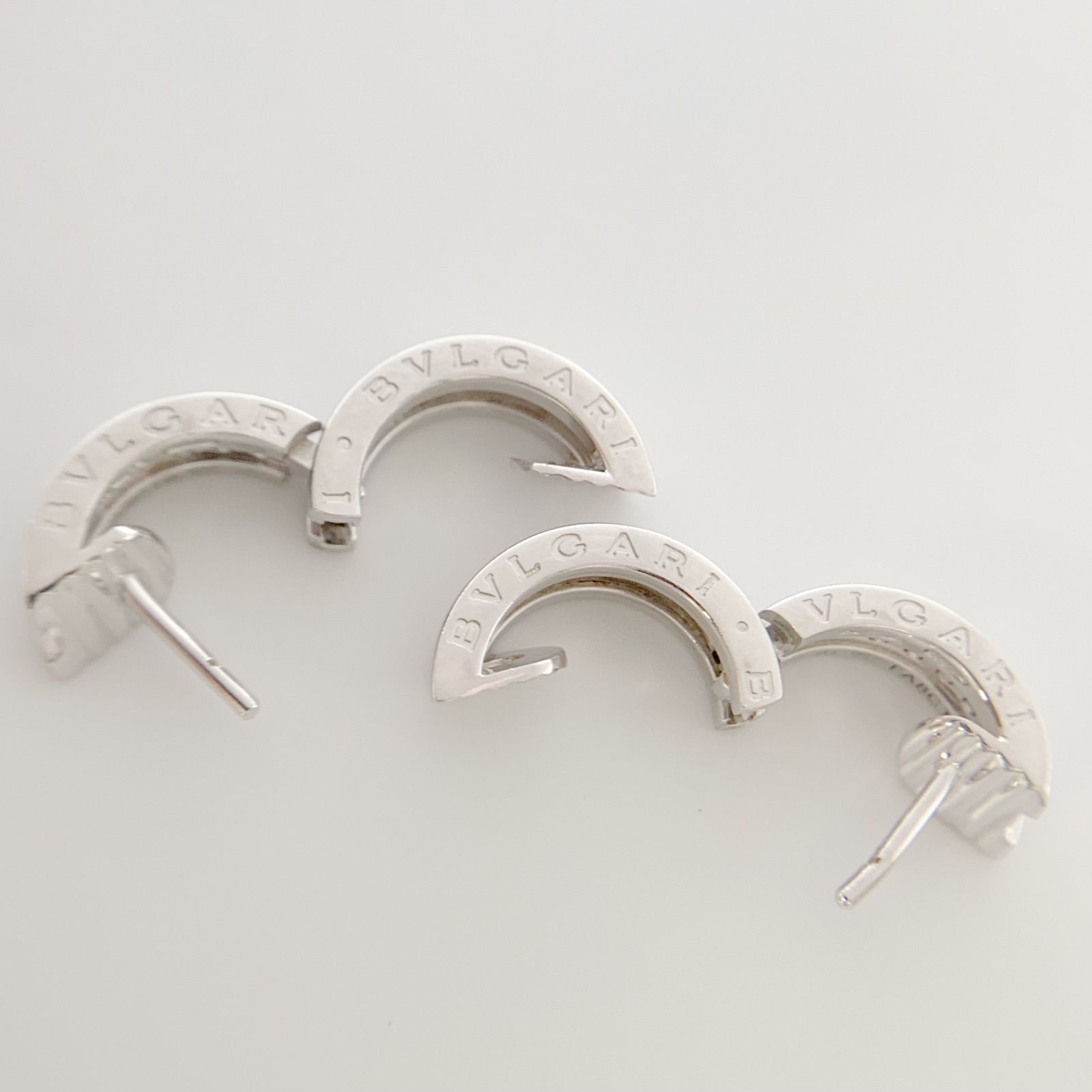 中古】ブルガリ BVLGARI ピアス 750WG ダイヤモンド B-zero1 ビー