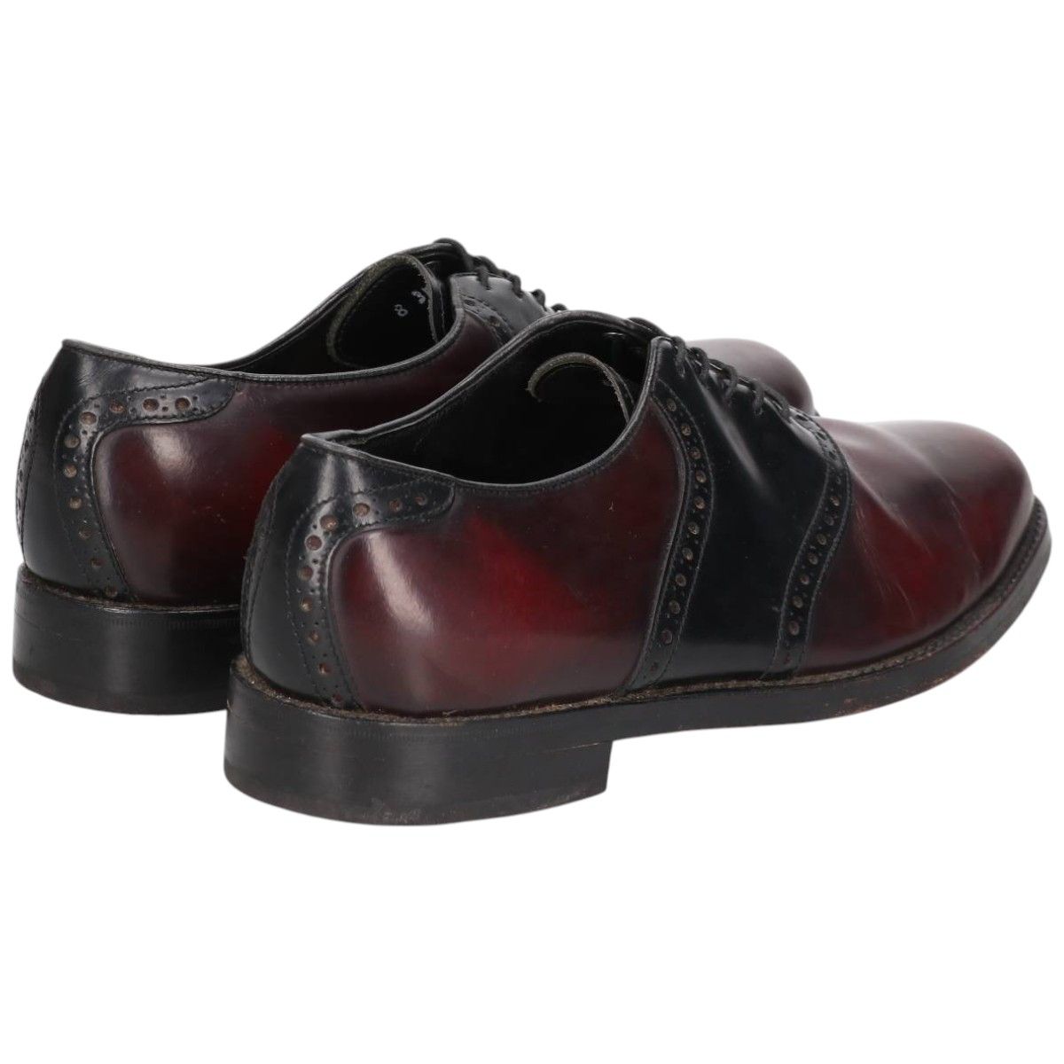 FLORSHEIMフローシャイム　サドルシューズ　赤茶と黒　サイズ8D 青色小窓 古着 フローシャイム Florsheim サドルシューズ 8 3E メンズ26.0cm相当