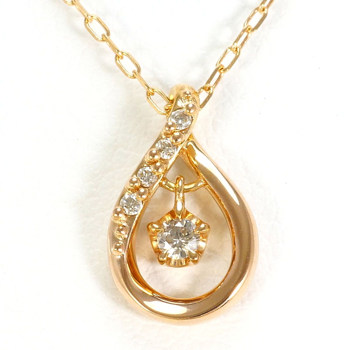 ヨンドシー 4℃ K18PG ネックレス ダイヤモンド 総重量約1.5g 約40cm