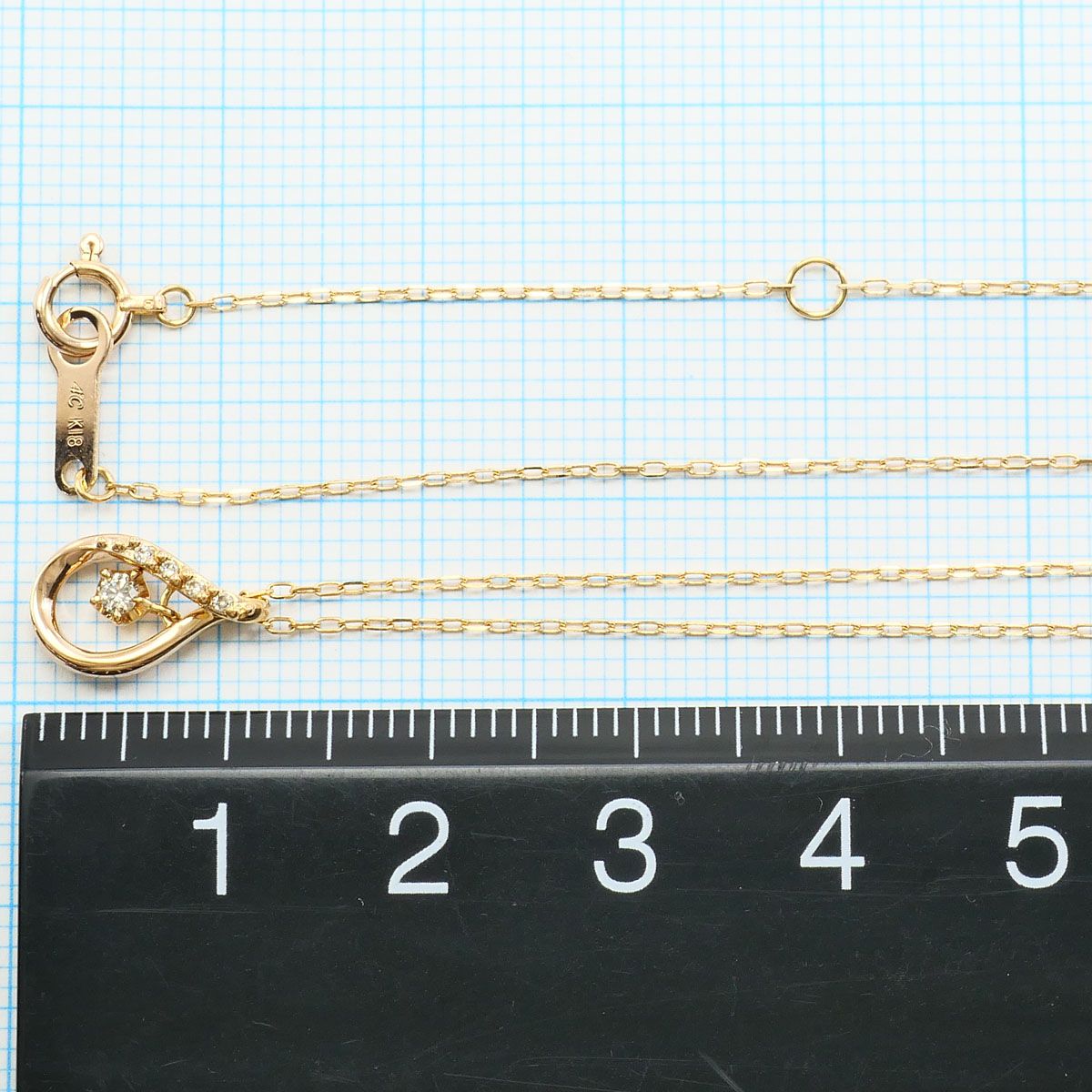 現行品 4℃ ヨンドシー K18PG ダイヤモンド ライン ネックレス 4℃（ヨンドシー） 【送料無料】【ラッピング無料】ヨンドシー 【一粒