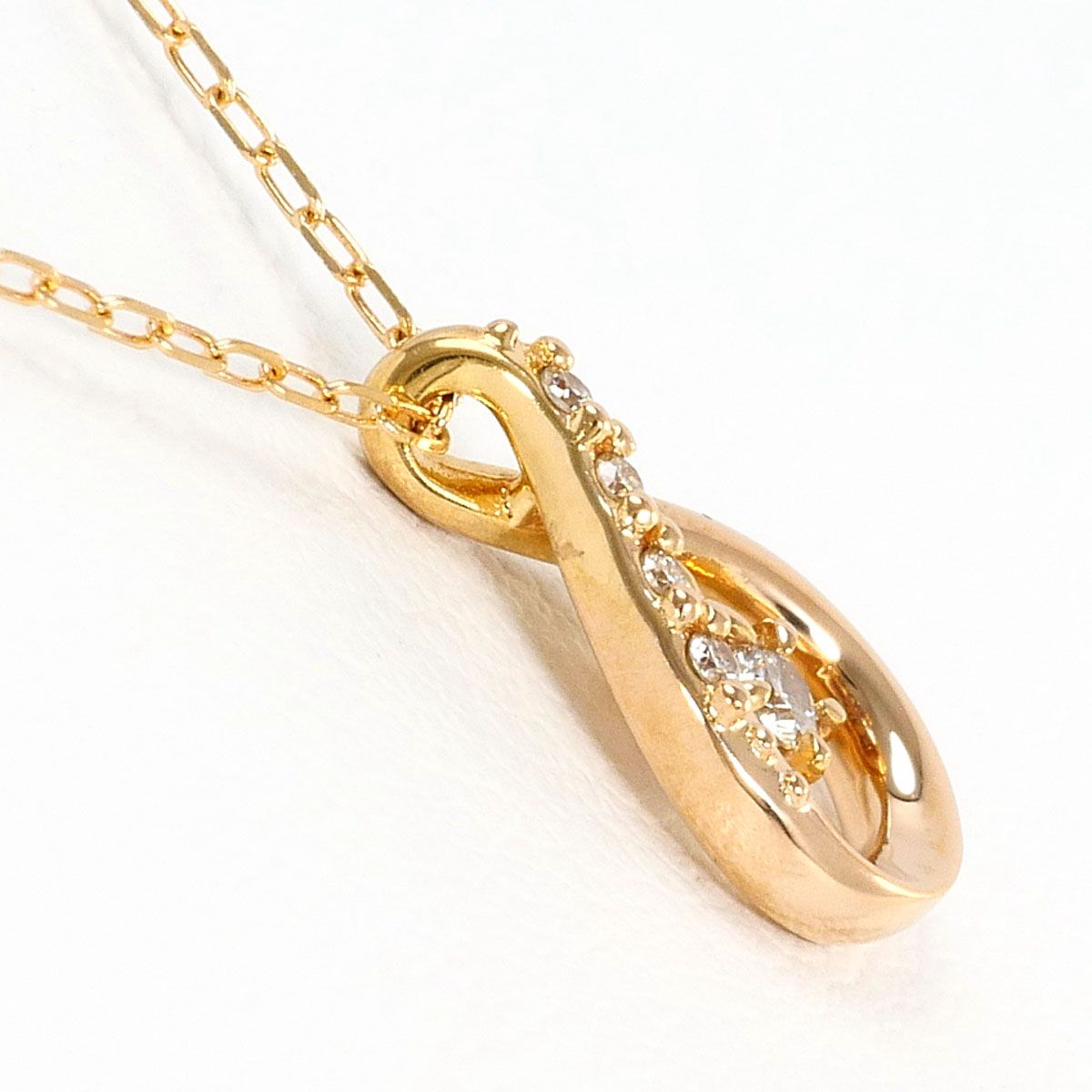 現行品 4℃ ヨンドシー K18PG ダイヤモンド ライン ネックレス 4℃（ヨンドシー） 【送料無料】【ラッピング無料】ヨンドシー 【一粒