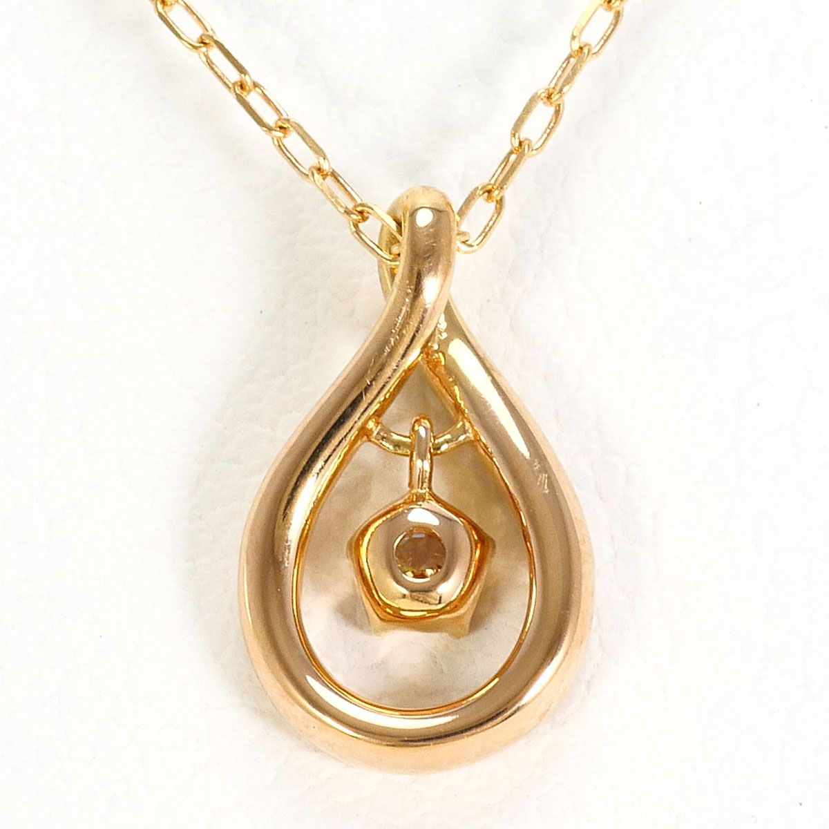 現行品 4℃ ヨンドシー K18PG ダイヤモンド ライン ネックレス 4℃（ヨンドシー） 【送料無料】【ラッピング無料】4℃ K18PGオープン