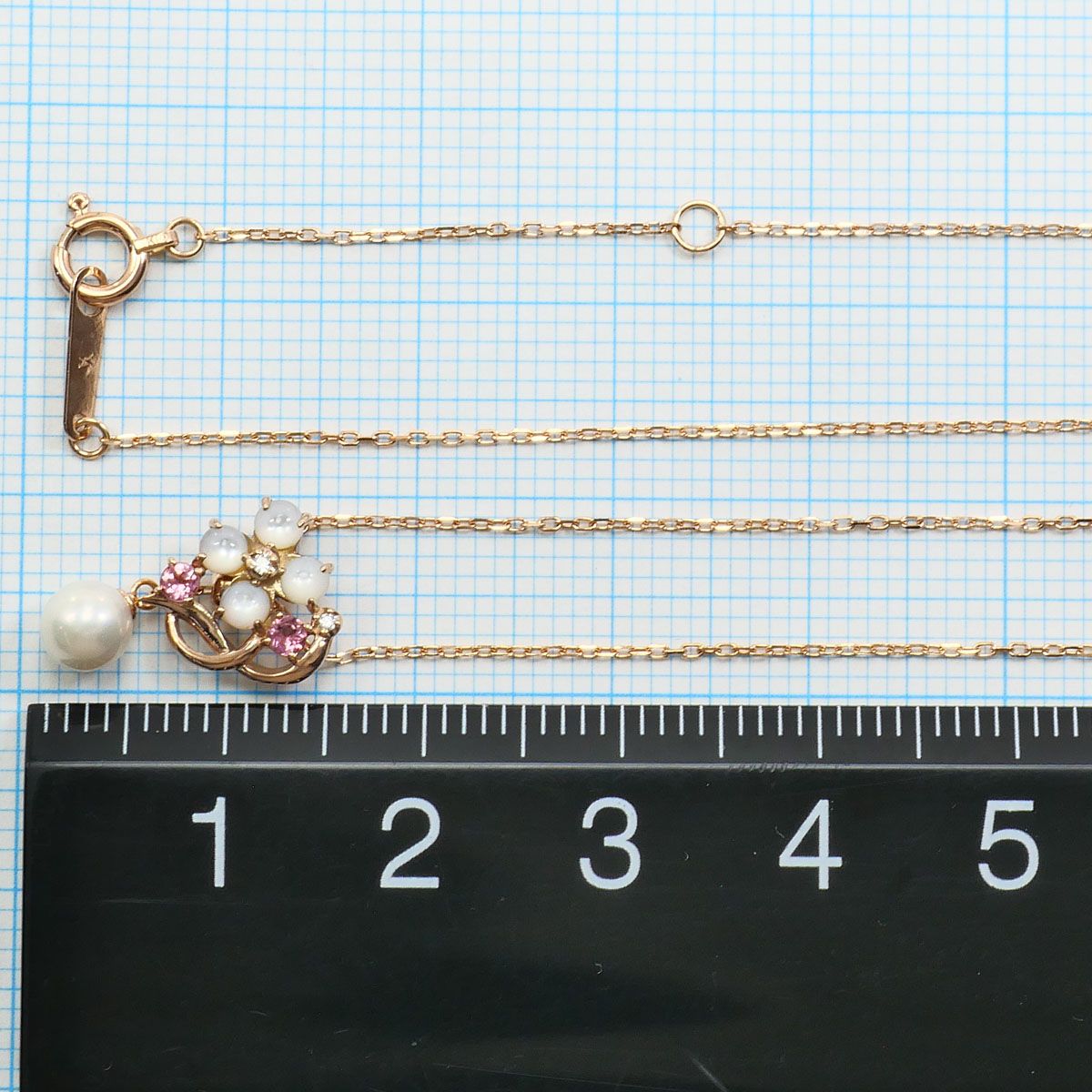 ヴァンドーム青山 K10PG ネックレス パール（真珠） ピンクトルマリン 
