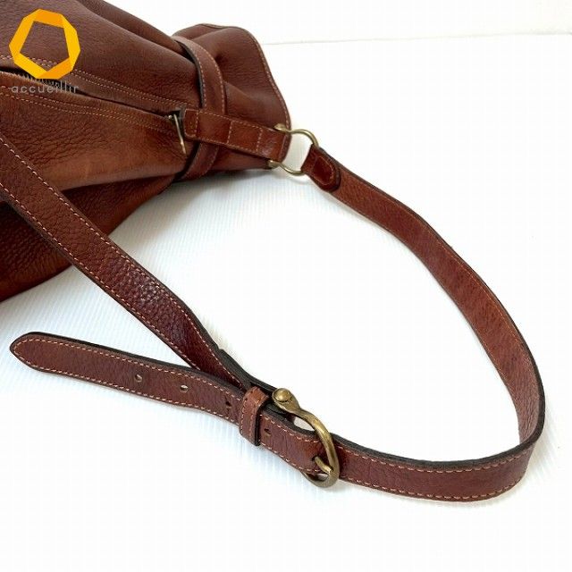 anb マルベリー Mulberry ショルダーバッグ 茶 巾着ショルダーバッグ 