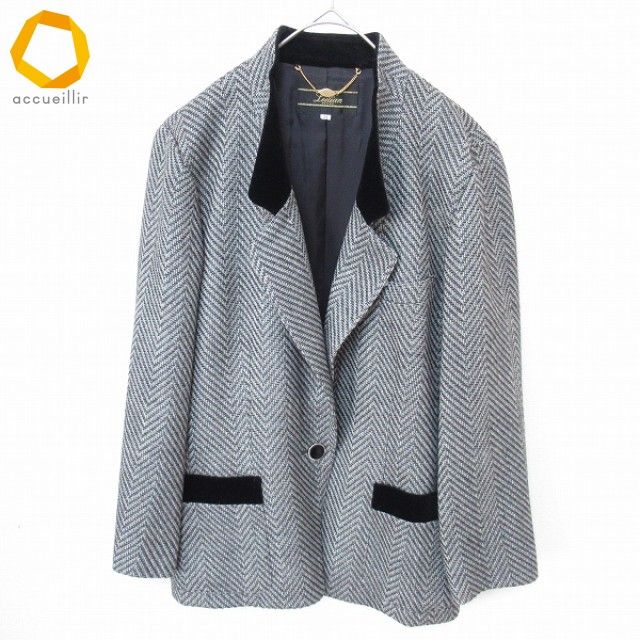 レリアン Leilian ジャケット テーラード フランス製 ベロア デザイン