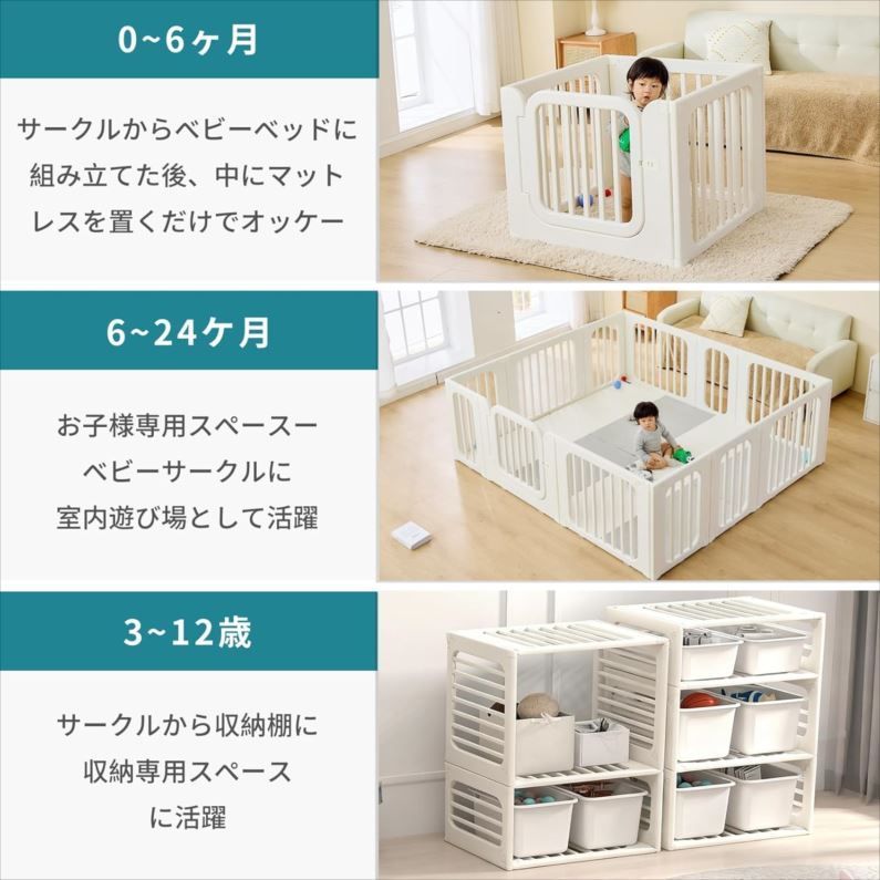 E3506◇未使用 GU MODE ベビーサークル 置くだけ ベビーゲート ベビー 