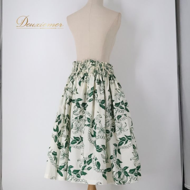 フラダンス 衣装 パウスカート ホワイト系 マカマカ MakaMaka